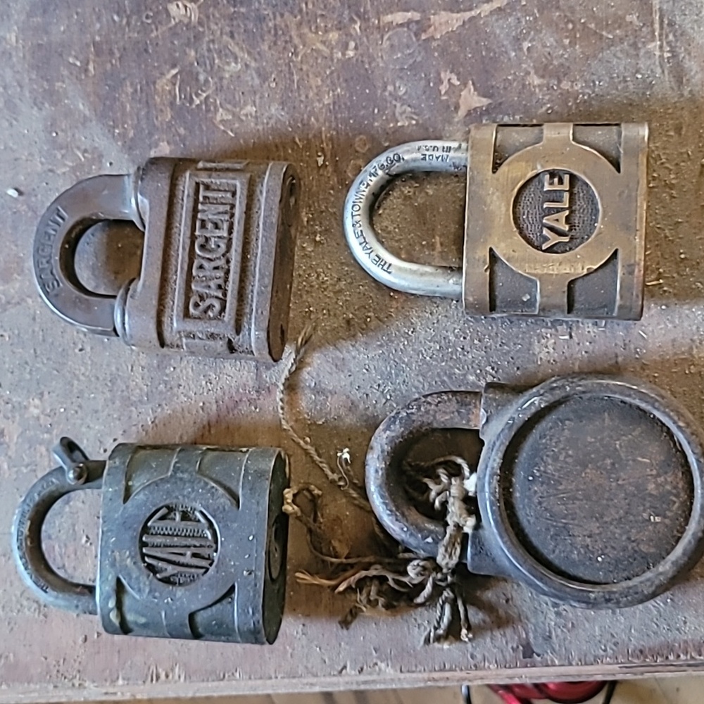 vintage brass pad locks